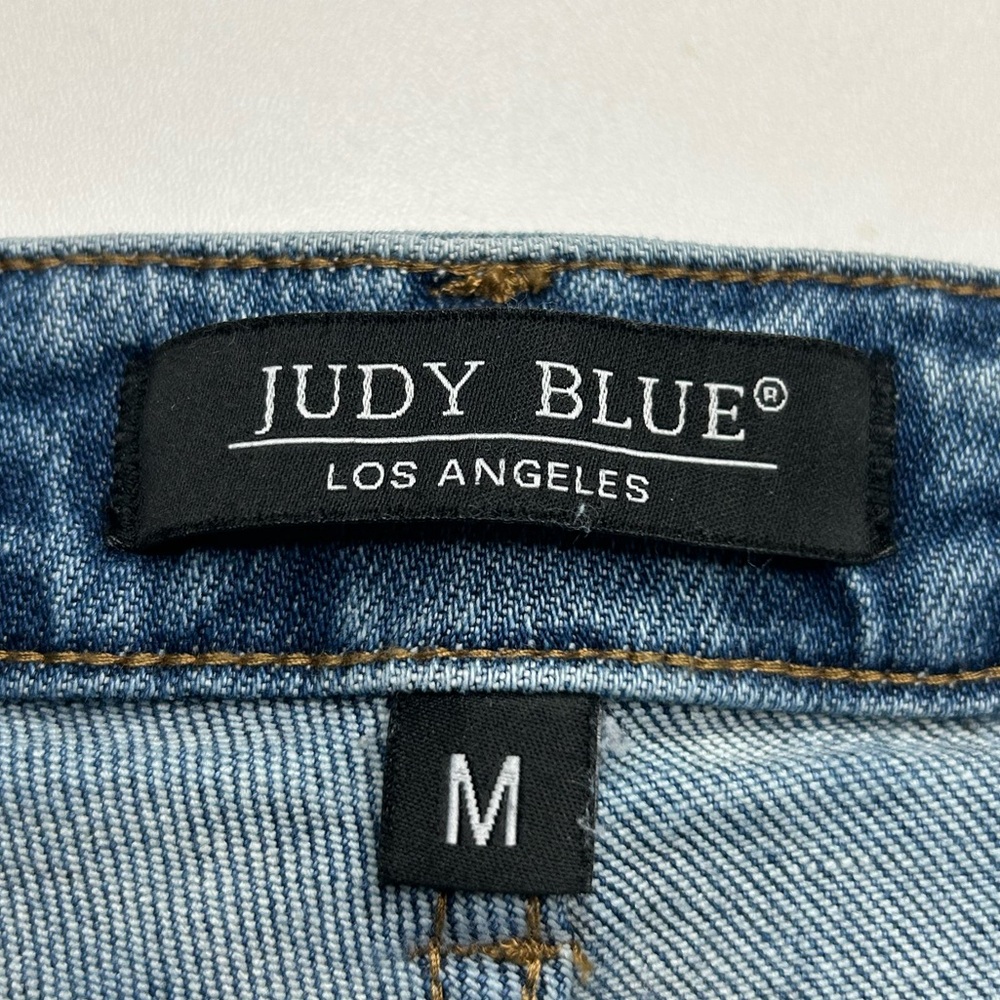 Judy Blue High‎ Waist Cuffed Denim Shorts Medium Stretch Denim Distressed 30x6 - Picture 10 of 11